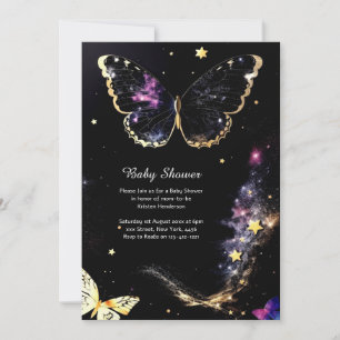 Invitación Baby Shower a mariposa acuarela