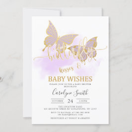 Invitación Baby Shower a mariposa morada