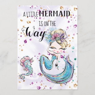 ~ Invitación Baby Shower a Mermaid Sea Horse Unico