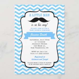 Invitación Baby Shower a Mustache Little Man