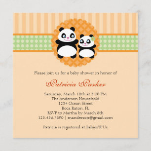 Invitación Baby Shower a Panda Bear Unisex
