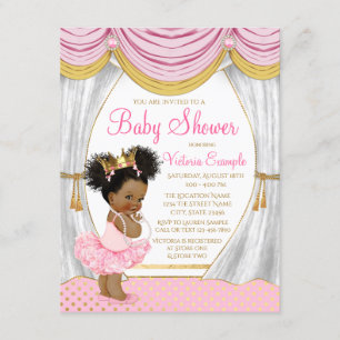 Invitación Baby Shower a princesa de la etnia del 