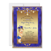 Invitación Baby Shower a Principito rubio, marina