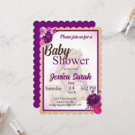 Invitación Baby Shower a Purple Boho