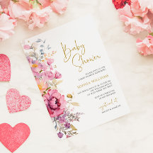 Invitación Baby Shower a Purple Wildflowers