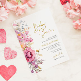 Invitación Baby Shower a Purple Wildflowers