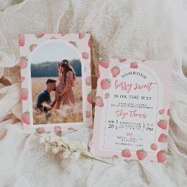 Invitación Baby Shower a Strawberry Berry Sweet Bo