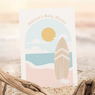 Invitación Baby Shower a Surfboard Beach