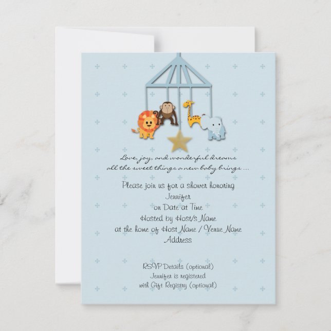 Invitación Baby Shower a través del móvil de Blue  (Anverso)