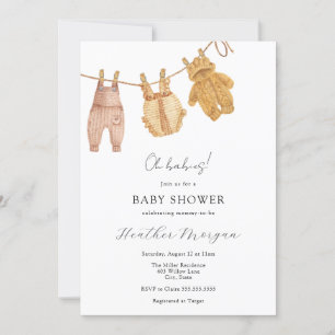 Invitación Baby Shower a Twin Neutral de Género Cl