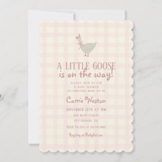 Invitación Baby Shower a un Chica de oca