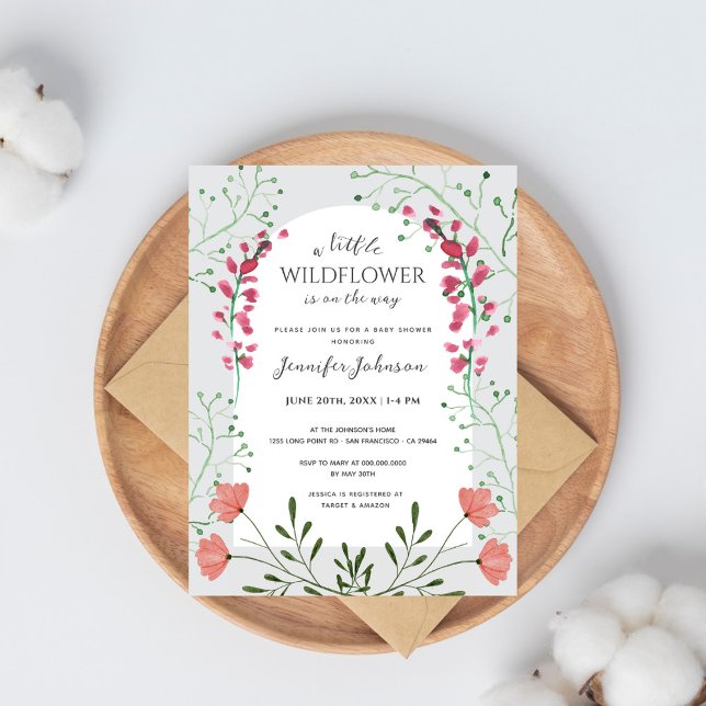 Invitación Baby Shower a un pequeño arco de flores (Subido por el creador)