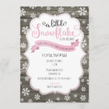 Invitación Baby Shower a un pequeño copo de nieve