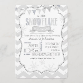 Invitación Baby Shower a un pequeño copo de nieve