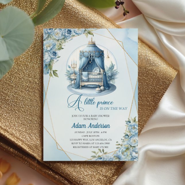 Invitación Baby Shower a un principito - Azul real (Subido por el creador)