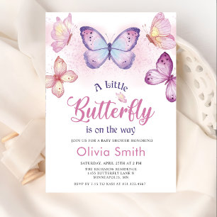 Invitación Baby Shower a una mariposa