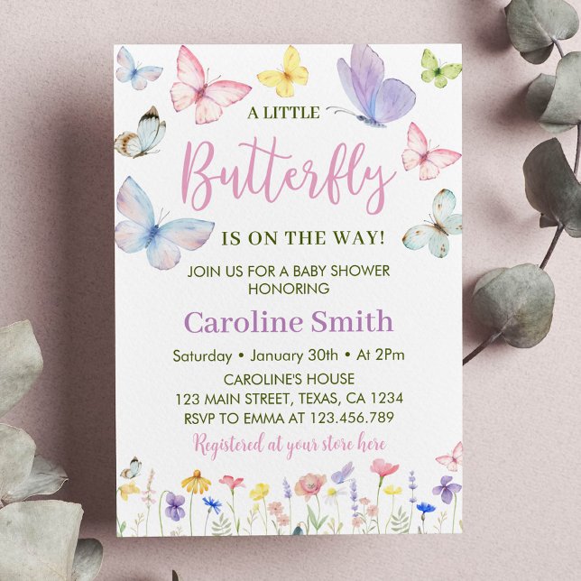 Invitación Baby Shower a una mariposa (Subido por el creador)