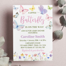Invitación Baby Shower a una mariposa