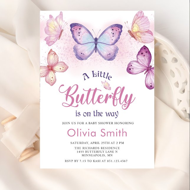 Invitación Baby Shower a una mariposa (Subido por el creador)