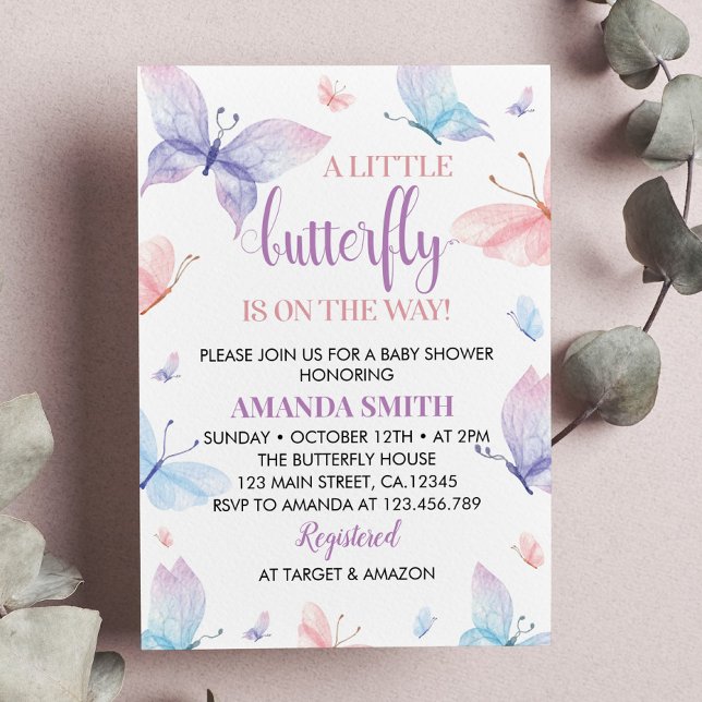 Invitación Baby Shower a una mariposa (Subido por el creador)