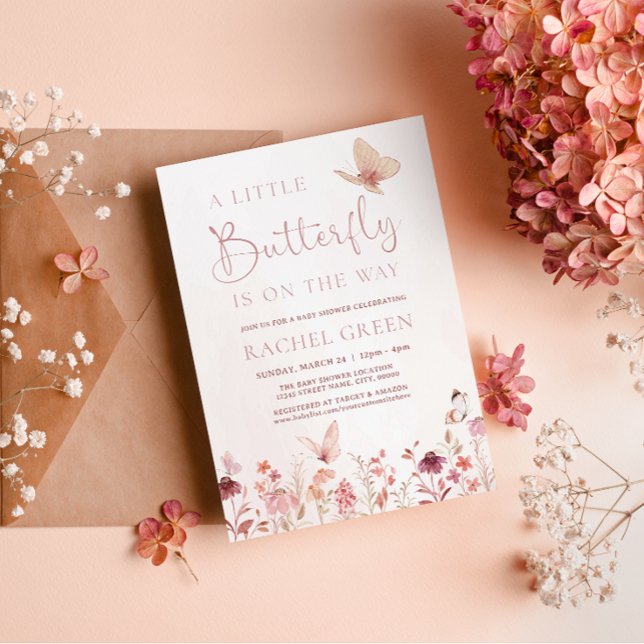 Invitación Baby Shower a una mariposa (Subido por el creador)