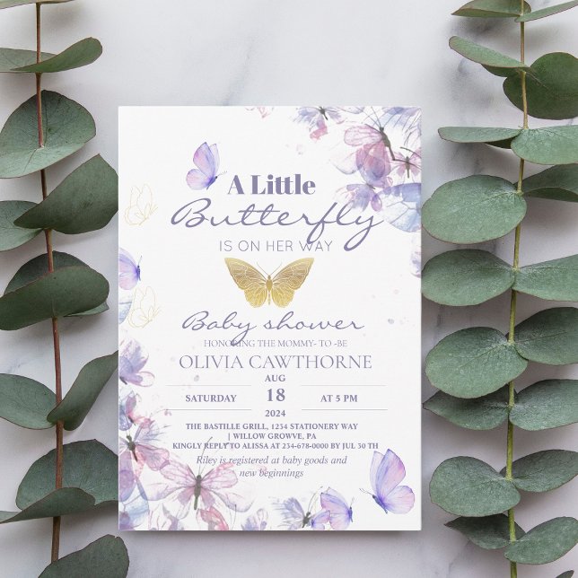 Invitación Baby Shower a una mariposa (Subido por el creador)