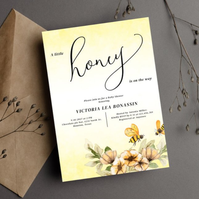 Invitación Baby Shower a una pequeña abeja (Subido por el creador)