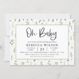 Invitación Baby Shower a Wildflower Garden