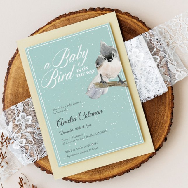 Invitación Baby Shower a Winter Bird Snow (Subido por el creador)