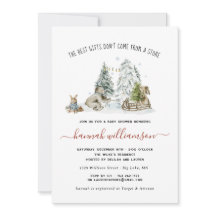 Invitación Baby Shower a Winter Woodland Forest