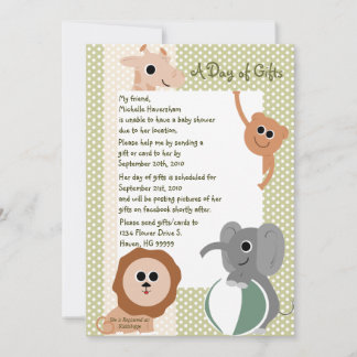 Invitación Baby Shower a Zoo Animals