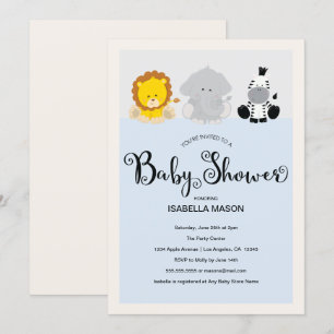 Invitación Baby Shower a Zoo Animals