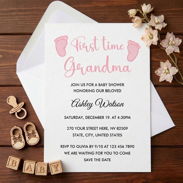 Invitación Baby Shower Abuela por Primera Vez (Subido por el creador)