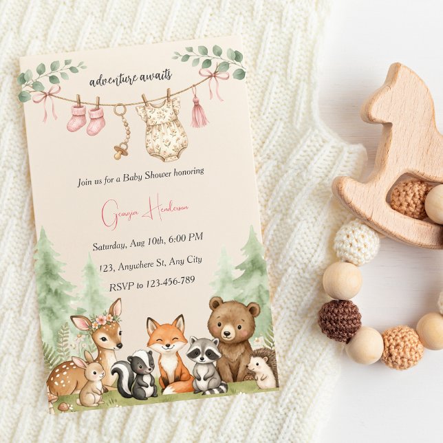 Invitación Baby Shower Acuarela Bosque (Subido por el creador)