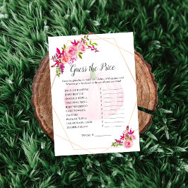 Invitación Baby Shower adivina el juego de precios de las cal