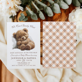 Invitación Baby Shower Adorable Tan Classic Bear Cub