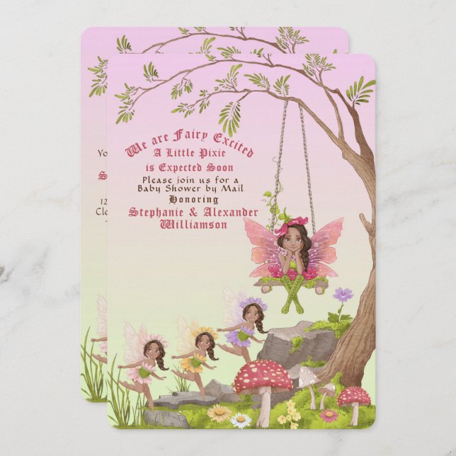 Invitación Baby Shower afroamericano (Anverso / Reverso)