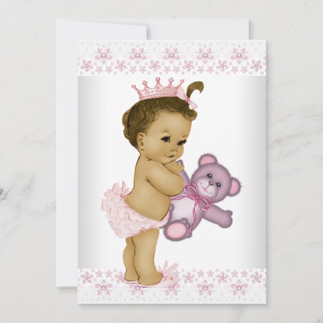 Invitación Baby Shower afroamericano (Anverso)