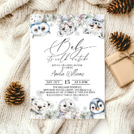 Invitación Baby Shower "Afuera hace frío, bebé"