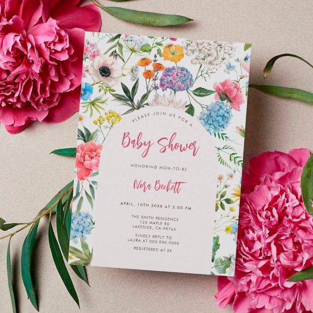 Invitación Baby Shower al Arco de Jardín Floral (Subido por el creador)