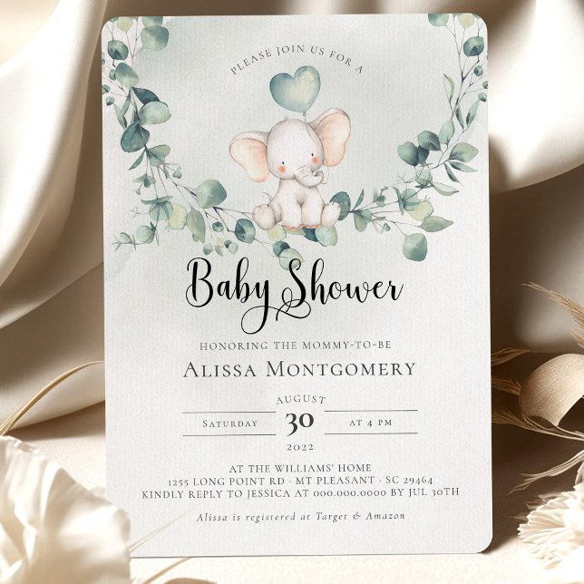 Invitación Baby Shower al cacahuete elefante (Subido por el creador)