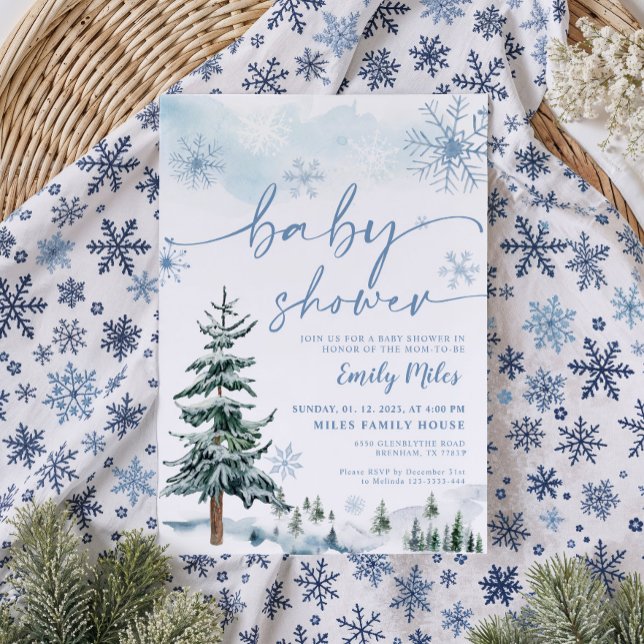Invitación Baby Shower al invierno azul (Subido por el creador)