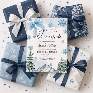 Invitación Baby Shower al invierno azul