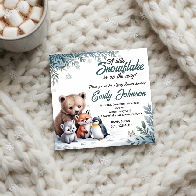 Invitación Baby Shower al invierno neutral de géne (Subido por el creador)