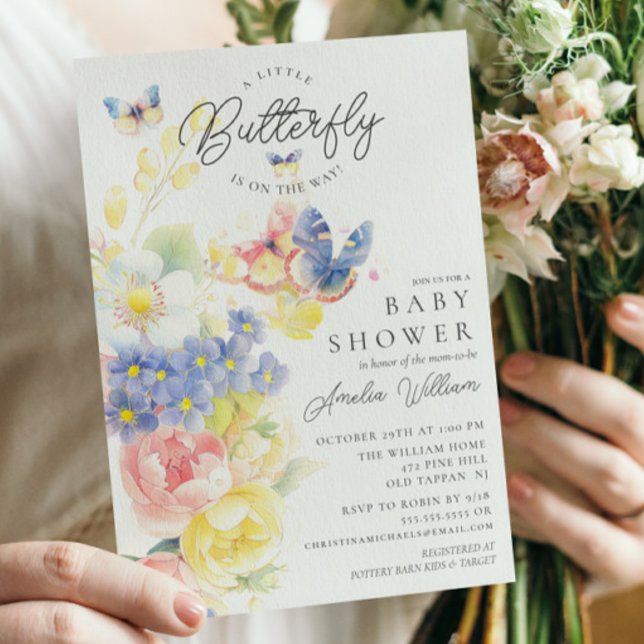 Invitación Baby Shower al Jardín de mariposas (Subido por el creador)