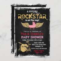 Invitación Baby Shower al juego de tambores Rockst
