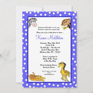 Invitación Baby Shower al zoológico de los animale