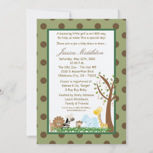 Invitación Baby Shower al zoológico de Safari de l
