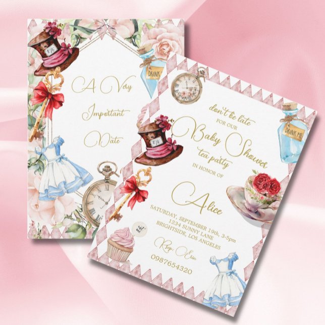 Invitación Baby Shower Alice En El País De Las Maravillas Flo (Subido por el creador)