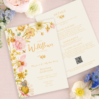 Invitación Baby Shower All in One Little Wildflower